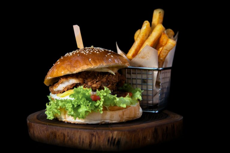 family friendly restaurants in Cairns, hamburger by french fries on board
